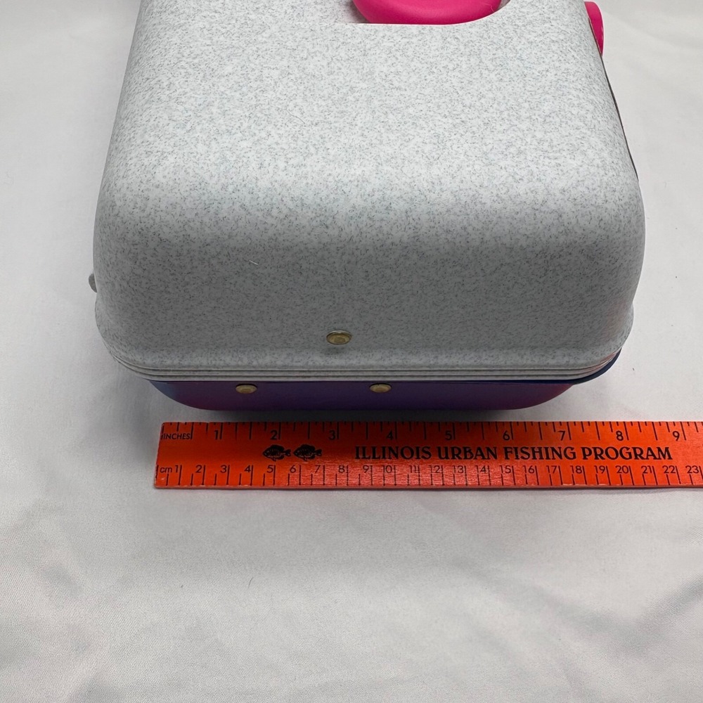 Vintage Caboodles Make Up Storage‎ Organizer Hard Case Mirror 2622 Gray Purple - Picture 12 of 12